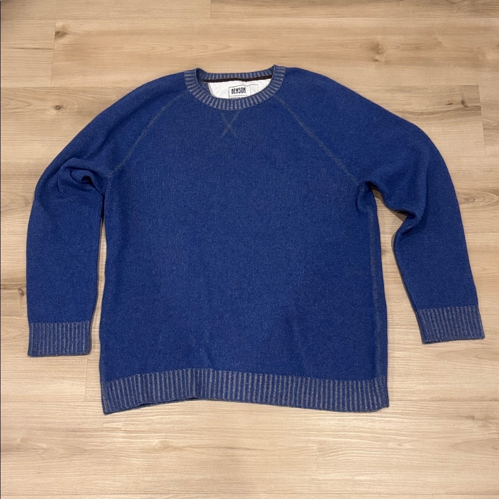 Men’s Benson XXL Blue created for comfort wool/cashmere blend Sweater